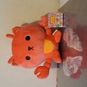 Kaiju Kitties pink and orange crab kitty stuffed animal
